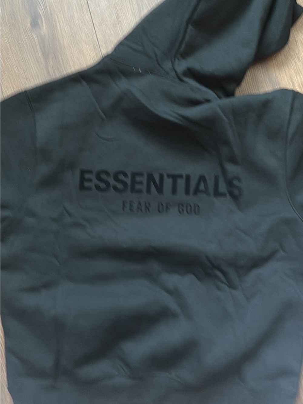 Fear of God Essentials Black Tonal Logo Hoodie